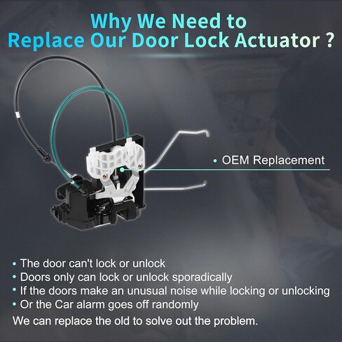 X AutoHaux استبدال الأمام الأمامي يمين الراكب الجانبي محرك قفل الباب محرك مع كابل لأطياف KIA SX Spectra5 SX 2007-2009 مجموعة مشغل مزلاج الأبواب استبدال رقم 813202F030 Black in Saudi Arabia