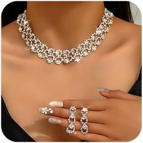 Hollowout Crystal Sparkle Rlling with arocrings for Wedding Wedding Women مناسبة خاصة مجوهرات in Kuwait