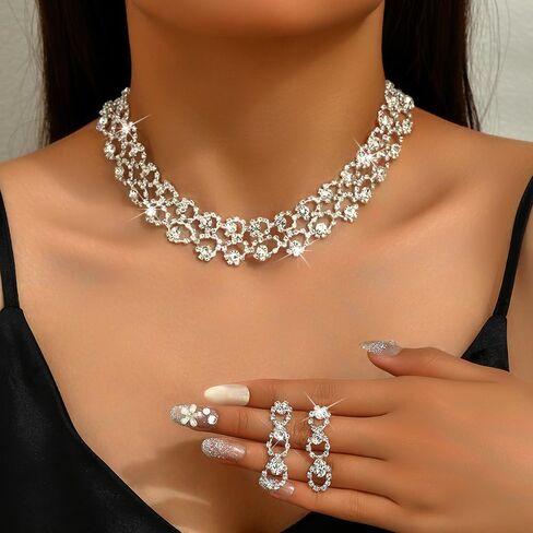 Hollowout Crystal Sparkle Rlling with arocrings for Wedding Wedding Women مناسبة خاصة مجوهرات in Kuwait