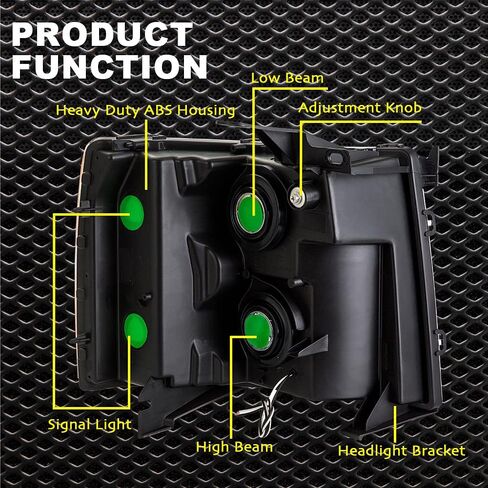 LED DRL الأمامي المصابيح الأمامية مصابيح أمامية متوافقة مع Chevy Silverado 1500 2007-2013/2500 3500 & HD Models 2007-2014 ((LED Type Smoky Lens Black Housing Reflector) 22853027 ، 22853028 ، Pair. in Kuwait