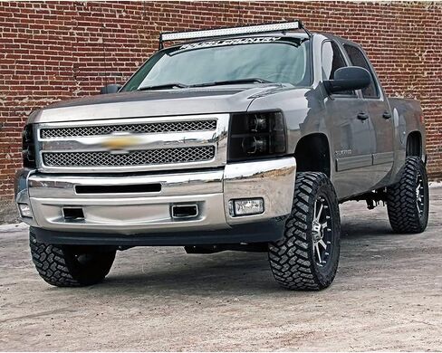 LED DRL الأمامي المصابيح الأمامية مصابيح أمامية متوافقة مع Chevy Silverado 1500 2007-2013/2500 3500 & HD Models 2007-2014 ((LED Type Smoky Lens Black Housing Reflector) 22853027 ، 22853028 ، Pair. in Kuwait