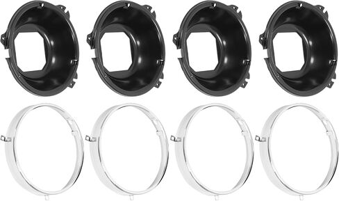 HECASA 8PCS مصباح الأمامي الأمامي+دلو المصباح الأمامي متوافق مع 1964-1970 CHEVROLET CHIVERLE/EL CAMINO و 1966-1969 PONTIAC LEMANS/TEMPEST و 1966-1970 PONTIAC GTO & 1958-1972 CHEVROLET IMPALA in Saudi Arabia