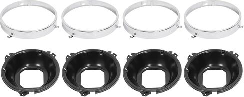HECASA 8PCS مصباح الأمامي الأمامي+دلو المصباح الأمامي متوافق مع 1964-1970 CHEVROLET CHIVERLE/EL CAMINO و 1966-1969 PONTIAC LEMANS/TEMPEST و 1966-1970 PONTIAC GTO & 1958-1972 CHEVROLET IMPALA in Saudi Arabia