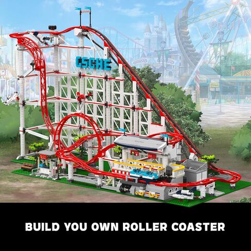 Mould King Roller Coaster Building Set, Large Amusement Park Coaster Model Kit with Motors, Creative Gift for Adults, Engineering STEM Toy for Boys, Girls and Kids (3646 PCS) in Saudi Arabia