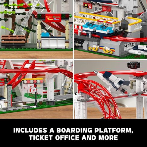 Mould King Roller Coaster Building Set, Large Amusement Park Coaster Model Kit with Motors, Creative Gift for Adults, Engineering STEM Toy for Boys, Girls and Kids (3646 PCS) in Saudi Arabia