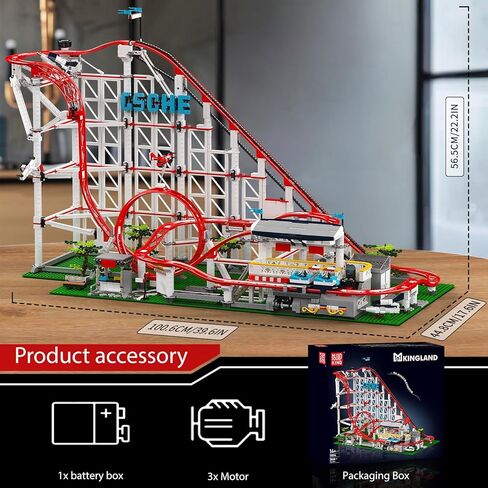 Mould King Roller Coaster Building Set, Large Amusement Park Coaster Model Kit with Motors, Creative Gift for Adults, Engineering STEM Toy for Boys, Girls and Kids (3646 PCS) in Saudi Arabia