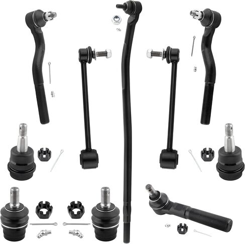 10pcs Lower Ball Joints Outer Tie Rod Ends Right side Upper Ball Joints Inner Tie Rod Ends At Pitman Arm Outer Upper Tie Rod Ends Rear Sway Bar Links Kit for Jeep Wrangler 2007-2016 for JK 2018 in Saudi Arabia