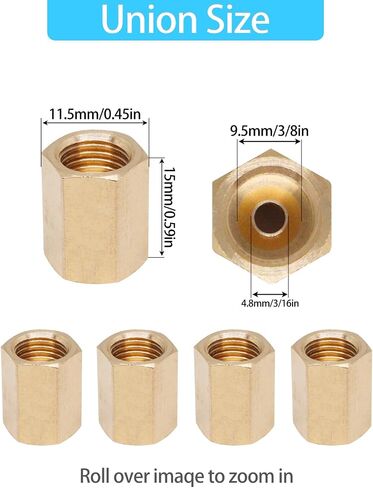 3/8 Inch-24 Threads Brake Line Fittings, 24 Pack 3/16 Brake Line Fittings Assortment for 3/16 Inch Tube (8 Unions, 16 Nuts) in Kuwait