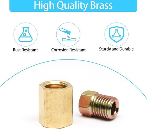 3/8 Inch-24 Threads Brake Line Fittings, 24 Pack 3/16 Brake Line Fittings Assortment for 3/16 Inch Tube (8 Unions, 16 Nuts) in Kuwait