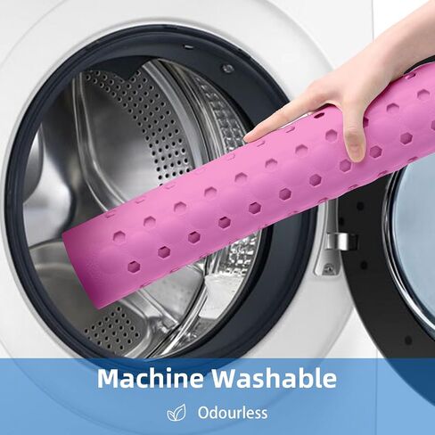 ZHICHENG Bath Tub and Shower Mats, Non-Slip 39 x 16 Inch Extra Long Bath Mat, Machine Washable Bathtub Mat with Drain Holes, Suction Cups for Bathroom (Pink) in Saudi Arabia