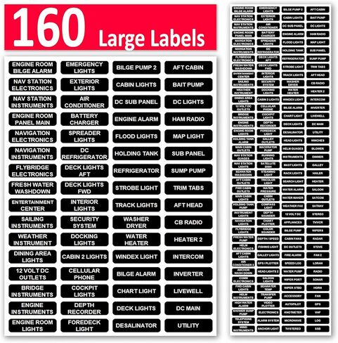 lettversions 160 pcs استبدال تنسيق كبير للبحر الأزرق البحري الممتد AC DC لوحات البطارية الدليل التبديل تسميات السيارة شاحنة RV Camper 8030 8031 ​​8067 8067 French (Français) in Saudi Arabia