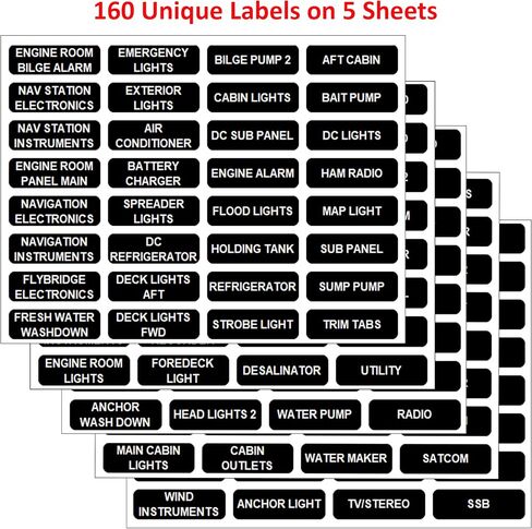lettversions 160 pcs استبدال تنسيق كبير للبحر الأزرق البحري الممتد AC DC لوحات البطارية الدليل التبديل تسميات السيارة شاحنة RV Camper 8030 8031 ​​8067 8067 French (Français) in Saudi Arabia