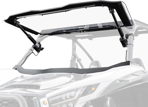 SuperATV MaxDrive Power Flip Windshield Compatible With Kawasaki Teryx KRX 1000: 2020+, Kawasaki Teryx KRX 4 1000: 2023+, 1/4" Polycarbonate 250x Stronger than Glass in Saudi Arabia