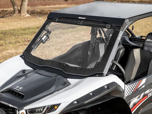 SuperATV MaxDrive Power Flip Windshield Compatible With Kawasaki Teryx KRX 1000: 2020+, Kawasaki Teryx KRX 4 1000: 2023+, 1/4" Polycarbonate 250x Stronger than Glass in Saudi Arabia