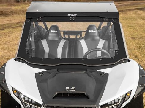 SuperATV MaxDrive Power Flip Windshield Compatible With Kawasaki Teryx KRX 1000: 2020+, Kawasaki Teryx KRX 4 1000: 2023+, 1/4" Polycarbonate 250x Stronger than Glass in Saudi Arabia