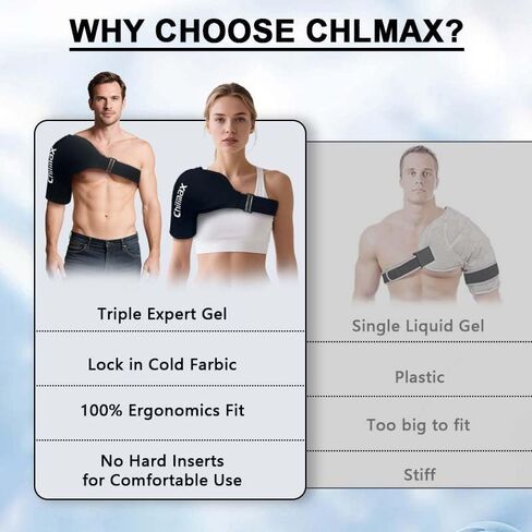 Shoulder Ice Pack Wrap Rotator Cuff & Arm,Reusable Gel Hot Cold Therapy Compression,Instant Relieve Shoulder Periarthritis Pain,Fatigue, Sports injury, Best Surgery Recovery Gift (Large Black) in Kuwait