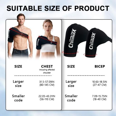 Shoulder Ice Pack Wrap Rotator Cuff & Arm,Reusable Gel Hot Cold Therapy Compression,Instant Relieve Shoulder Periarthritis Pain,Fatigue, Sports injury, Best Surgery Recovery Gift (Large Black) in Kuwait