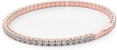 14K الذهب 1.5 إلى 5.0 CTTW Diamond Diamond Full Flexi Bangle الإغلاق القابل للتكديس | التآكل اليومي in Saudi Arabia