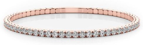14K الذهب 1.5 إلى 5.0 CTTW Diamond Diamond Full Flexi Bangle الإغلاق القابل للتكديس | التآكل اليومي in Saudi Arabia