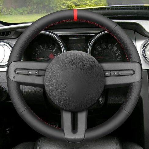 MEWANT Steering Wheel Cover for Ford Mustang 2005-2012 Hand-Stitched Steering Wheel Wrap in Saudi Arabia