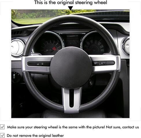 MEWANT Steering Wheel Cover for Ford Mustang 2005-2012 Hand-Stitched Steering Wheel Wrap in Kuwait