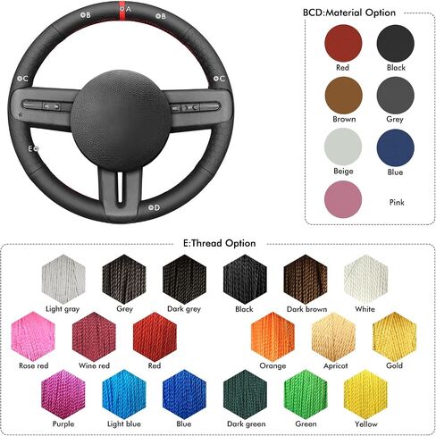 MEWANT Steering Wheel Cover for Ford Mustang 2005-2012 Hand-Stitched Steering Wheel Wrap in Saudi Arabia