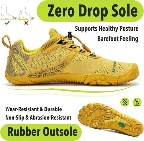 Saguaro Womens Mens Barefoot Shoes Minimalist Trail Runner Wide Toe Box Zero Drop Outdoor Cross Shoe in Kuwait
