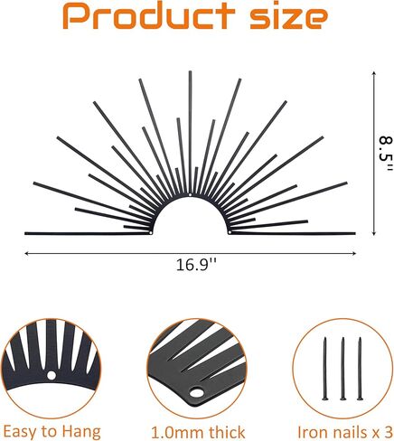 Sunburst Metal Wall Art Sculpture – Metal Minimalist Design Wall Decor for Indoor/Outdoor Minimalist Décor for Bathroom, Living Room & Garden (Gold) in Kuwait