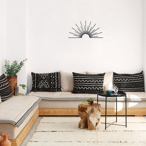 Sunburst Metal Wall Art Sculpture – Metal Minimalist Design Wall Decor for Indoor/Outdoor Minimalist Décor for Bathroom, Living Room & Garden (Gold) in Kuwait