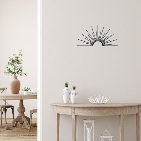 Sunburst Metal Wall Art Sculpture – Metal Minimalist Design Wall Decor for Indoor/Outdoor Minimalist Décor for Bathroom, Living Room & Garden (Gold) in Kuwait