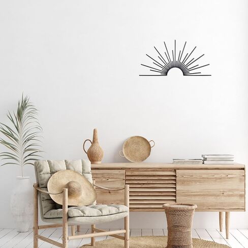 Sunburst Metal Wall Art Sculpture – Metal Minimalist Design Wall Decor for Indoor/Outdoor Minimalist Décor for Bathroom, Living Room & Garden (Gold) in Kuwait