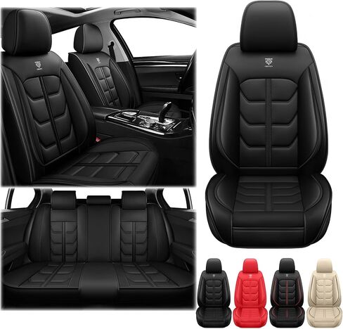 أغطية مقعد السيارة لـ Lincoln MKX 2007-2018 مجموعة كاملة ، واقي مقعد مركبة من Nappa ، وغطاء أنيقة من سهولة التثبيت ، وغطاء وسادة تلقائي للتنفس. (أسود ، قياسي) in Kuwait