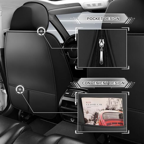 أغطية مقعد السيارة لـ Lincoln MKX 2007-2018 مجموعة كاملة ، واقي مقعد مركبة من Nappa ، وغطاء أنيقة من سهولة التثبيت ، وغطاء وسادة تلقائي للتنفس. (أسود ، قياسي) in Kuwait