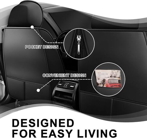 أغطية مقعد السيارة لـ Lincoln MKX 2007-2018 مجموعة كاملة ، واقي مقعد مركبة من Nappa ، وغطاء أنيقة من سهولة التثبيت ، وغطاء وسادة تلقائي للتنفس. (أسود ، قياسي) in Kuwait