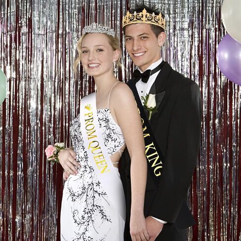 Cieher Prom King & Queen Sash and Crown Set - Prom Queen Sash و King Crowns for Men - Gold and Black in Saudi Arabia