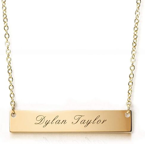 Personalized Necklace for Women, Custom Name Bar Pendant, Graduation Gift or Mothers Day Gift for Her, Gold Name Plate for Mom in Kuwait