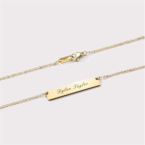 Personalized Necklace for Women, Custom Name Bar Pendant, Graduation Gift or Mothers Day Gift for Her, Gold Name Plate for Mom in Kuwait
