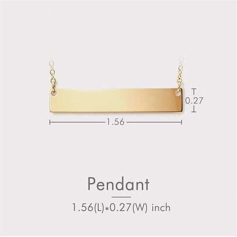 Personalized Necklace for Women, Custom Name Bar Pendant, Graduation Gift or Mothers Day Gift for Her, Gold Name Plate for Mom in Kuwait