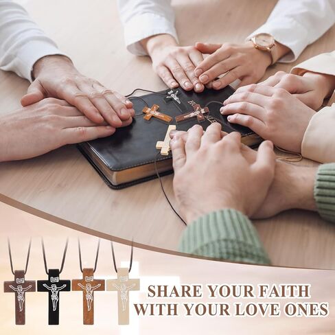 48 PCS Mini Wood Cross Necklace Bulk Small Wood Cross Necklace for Men Diy Art Crafts Christian Confer in Saudi Arabia