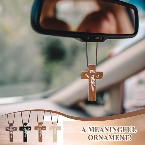 48 PCS Mini Wood Cross Necklace Bulk Small Wood Cross Necklace for Men Diy Art Crafts Christian Confer in Saudi Arabia