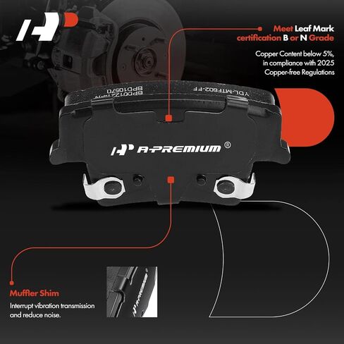 A-Premium 12.60 in (320 mm) Rear Solid Disc Brake Rotors + Ceramic Pads Kit Compatible with Select Chrysler and Dodge Models - 300 05-20, Challenger 09-20, Charger 06-20, Magnum 05-08, 6-PC Set in Saudi Arabia