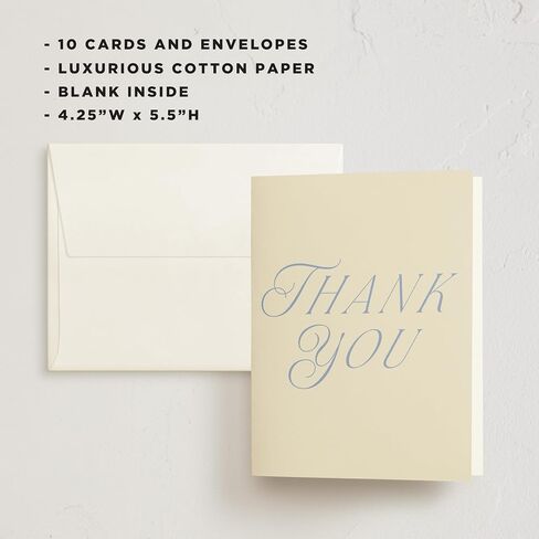 Minted Thank You Cards 10 - حزمة ، شكرًا لك على الأظرف ، البطاقة الفارغة ، القوس الوردي والتصميم المخطط ، دش الطفل ، أمي جديدة ، معمودية وتعميد ، ورقة فاخرة ، صممها فنانون مستقلون in Kuwait