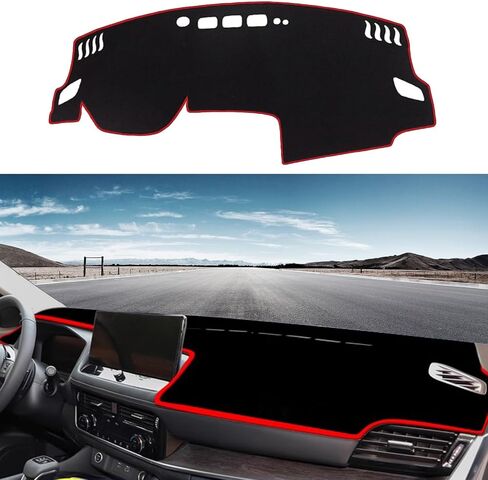 Blazeray Dashboard Cover Mat Pad Carpet Custom Fit for Nissan Rogue 2021-2024 Accessories Anti-Skid Center Console Protector (Red Edge, Polyester) in Kuwait