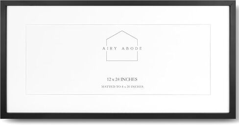 Premium Black Wood Picture Frame 30x40 Matted to 24x36 - Pick Your Size and Color in Kuwait