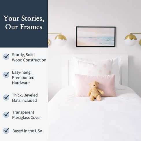 Premium Black Wood Picture Frame 30x40 Matted to 24x36 - Pick Your Size and Color in Kuwait