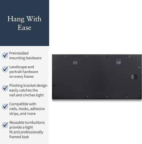 Premium Black Wood Picture Frame 30x40 Matted to 24x36 - Pick Your Size and Color in Kuwait