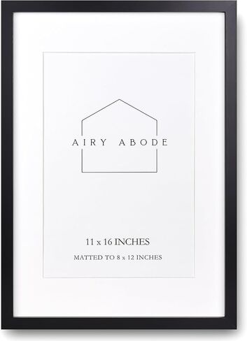 Premium Black Wood Picture Frame 30x40 Matted to 24x36 - Pick Your Size and Color in Kuwait
