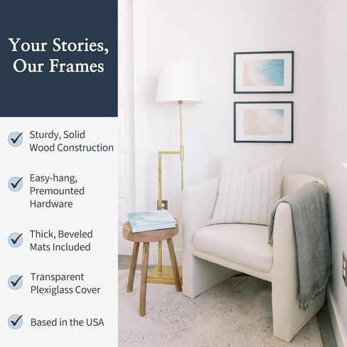 Premium Black Wood Picture Frame 30x40 Matted to 24x36 - Pick Your Size and Color in Kuwait
