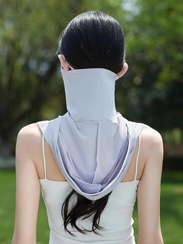 تبريد Balaclava Sun UV Contrecting قناع تنفس الرأس الكامل غطاء الوجه الحريري 3in1 قناع الوجه هود للنساء الرجال in Saudi Arabia