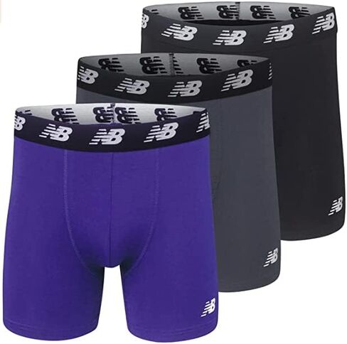 New New New Men Men's No-Fly Cotton Performance Boxer Boxer ، 5 inste inseam (3 Pack) ، Prism Purple/Lead/Black ، 5x-Large in Saudi Arabia